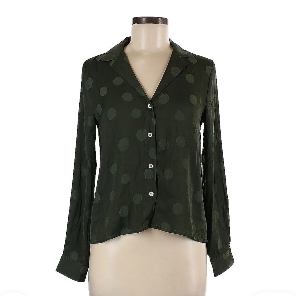 Madewell Green Long Sleeve Button Down Shirt - Picture 2 of 4
